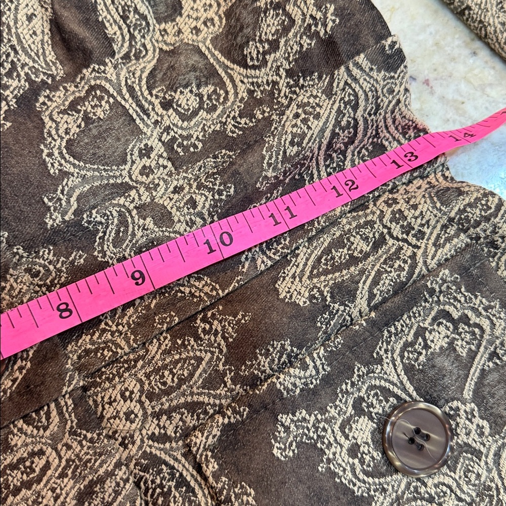 Charlotte Russe Vintage Brocade Duster Jacket - Brown/Tan Paisley" Size 5/6 - Picture 13 of 13